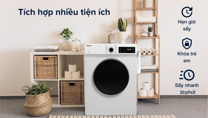 Máy sấy thông hơi Toshiba 7 kg TD-H80SEV(WK) - Hàng chính hãng