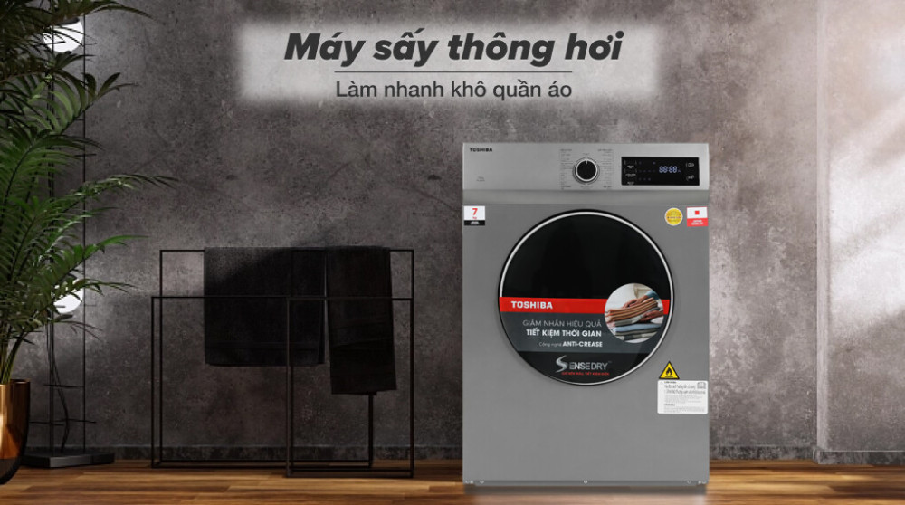 Máy sấy thông hơi Toshiba 7Kg TD-H80SEV(SK) - Hàng chính hãng