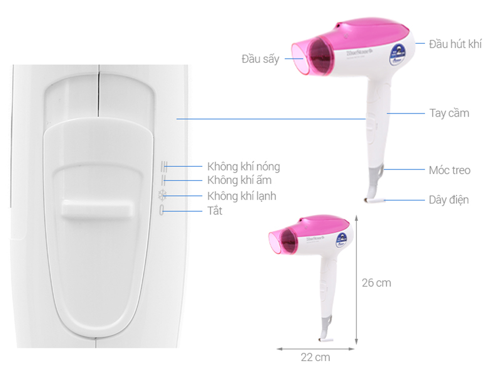 Máy sấy tóc Bluestone HDB-1859 - Hàng chính hãng