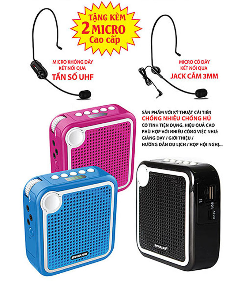 Máy trợ giảng không dây Sunrise SM-918 - Hàng chính hãng