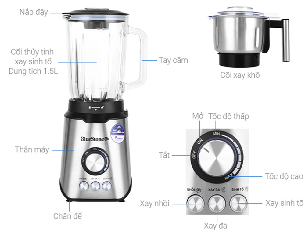 Máy xay sinh tố Bluestone BLB-5339 - Hàng chính hãng