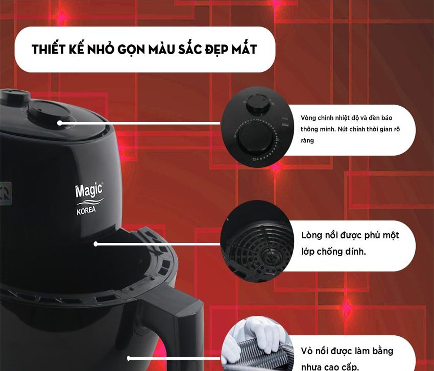 Nồi chiên nướng chân không đa năng Magic Korea A85 - Hàng chính hãng