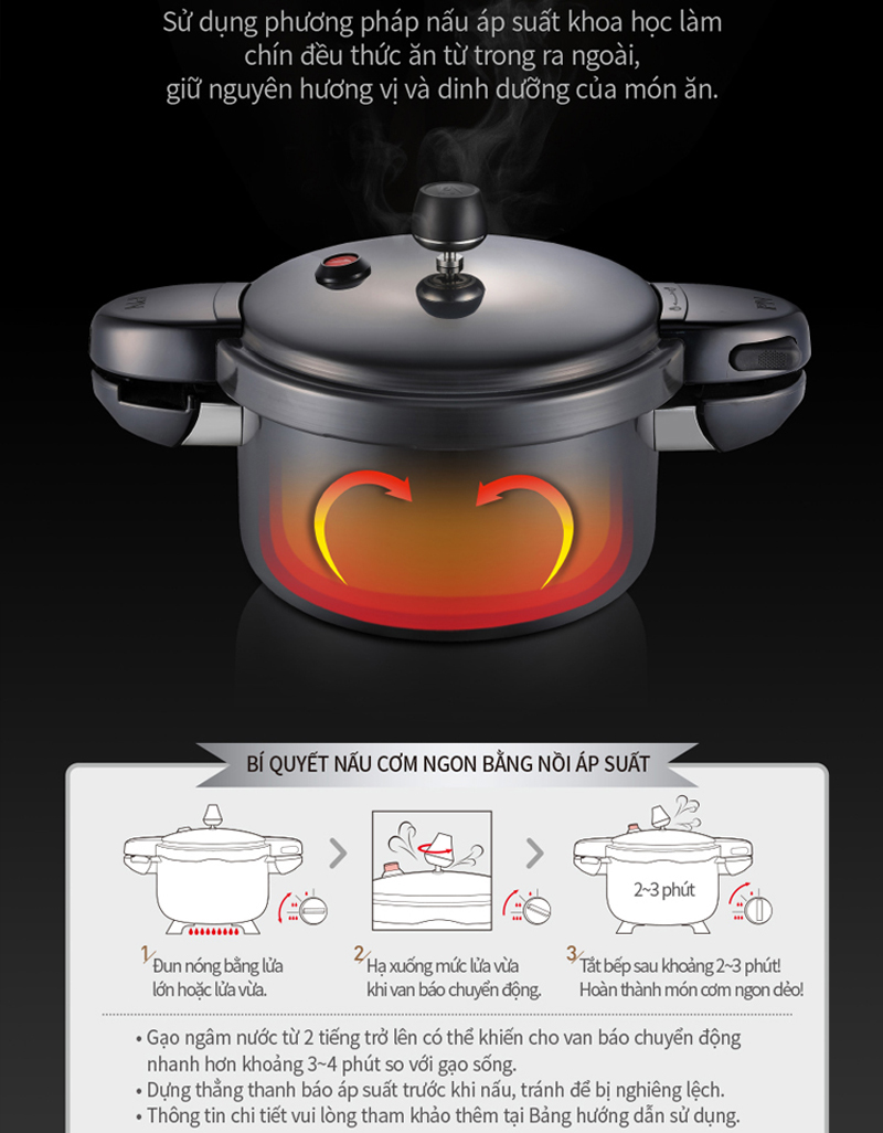 Nồi áp suất nhôm PoongNyun BMPC-10 (5.5 lít) - Hàng chính hãng