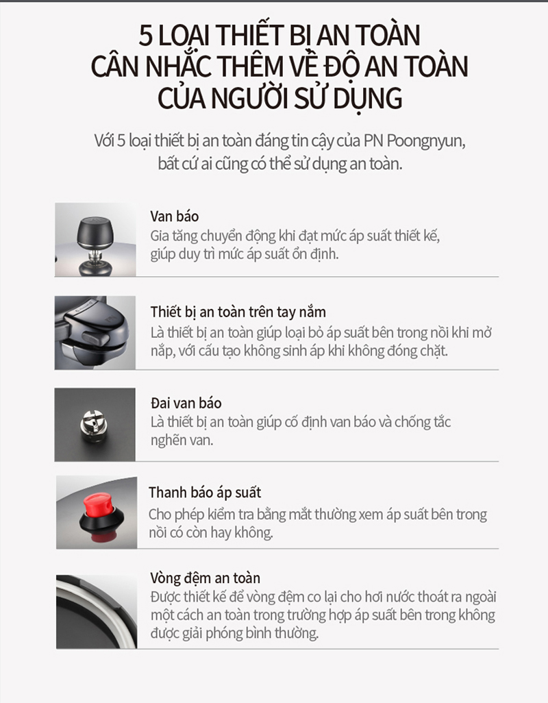 Nồi áp suất nhôm PoongNyun BMPC-10 (5.5 lít) - Hàng chính hãng
