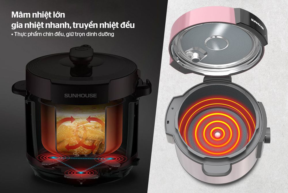 Nồi áp suất điện Sunhouse SHD1657 - Hàng chính hãng