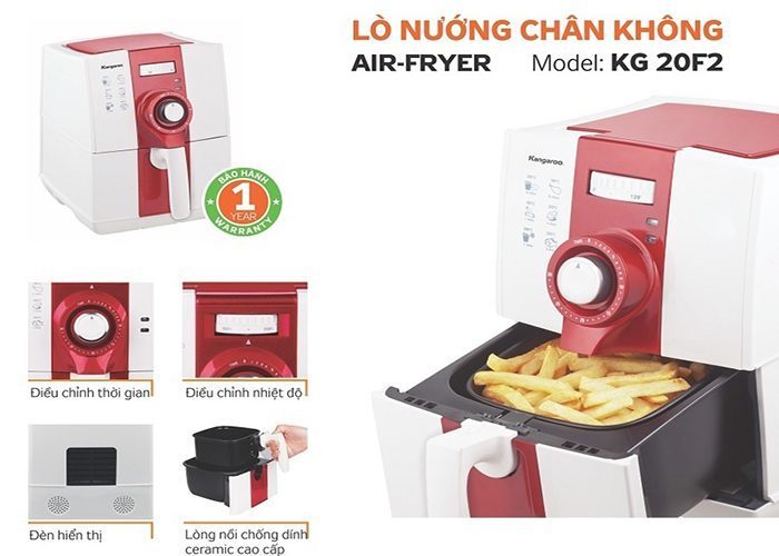 Nồi chiên chân không Kangaroo KG20F2 - Hàng chính hãng