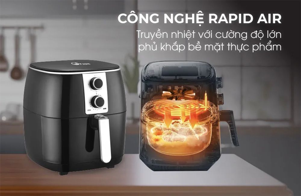 Nồi chiên không dầu 7.5 lít Fujie AF7 - Hàng chính hãng