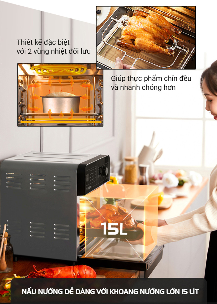 Nồi chiên không dầu Kalpen K15 - Hàng chính hãng