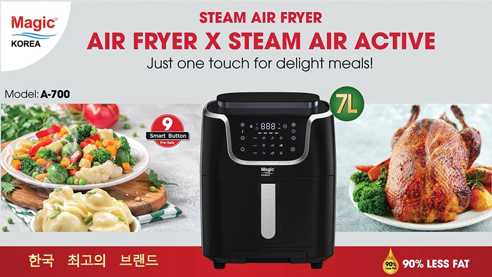 Nồi chiên không dầu kết hợp hấp 7 lít Magic Korea A-700  - Hàng chính hãng