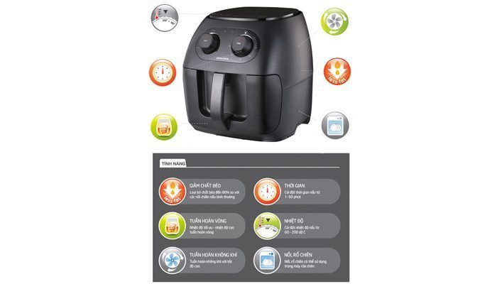 Nồi chiên không dầu Lock&Lock ECF-235B - Hàng chính hãng