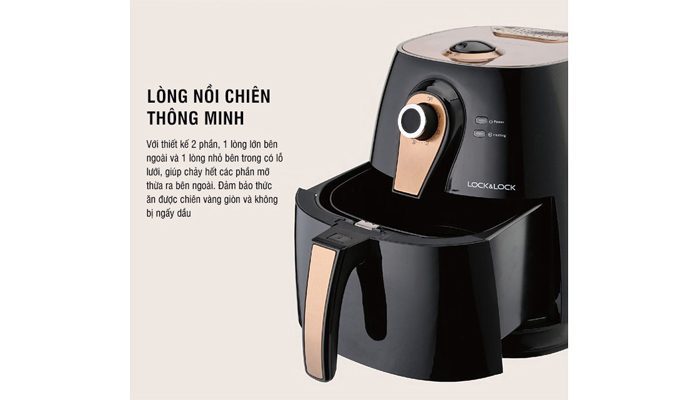 Nồi chiên không dầu Lock&Lock EJF137FU - Hàng chính hãng
