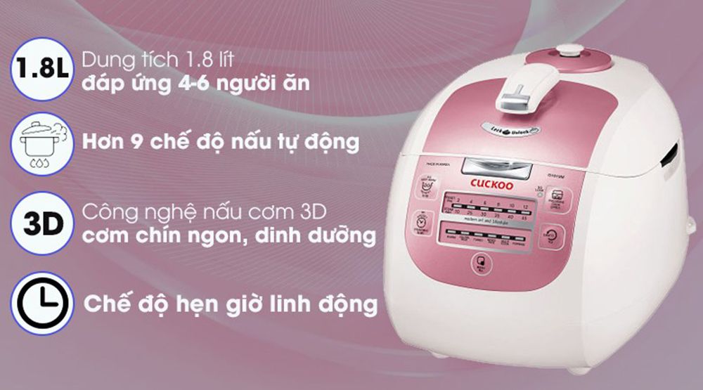 Nồi cơm áp suất điện tử 1.8L Cuckoo CRP-G1015MH - Hàng chính hãng
