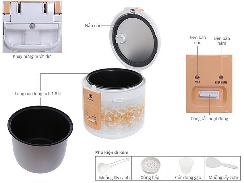Nồi cơm điện Electrolux ERC-3105 - Hàng chính hãng