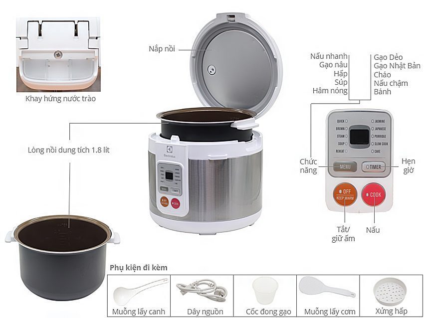 Nồi cơm điện Electrolux ERC-3505 - Hàng chính hãng