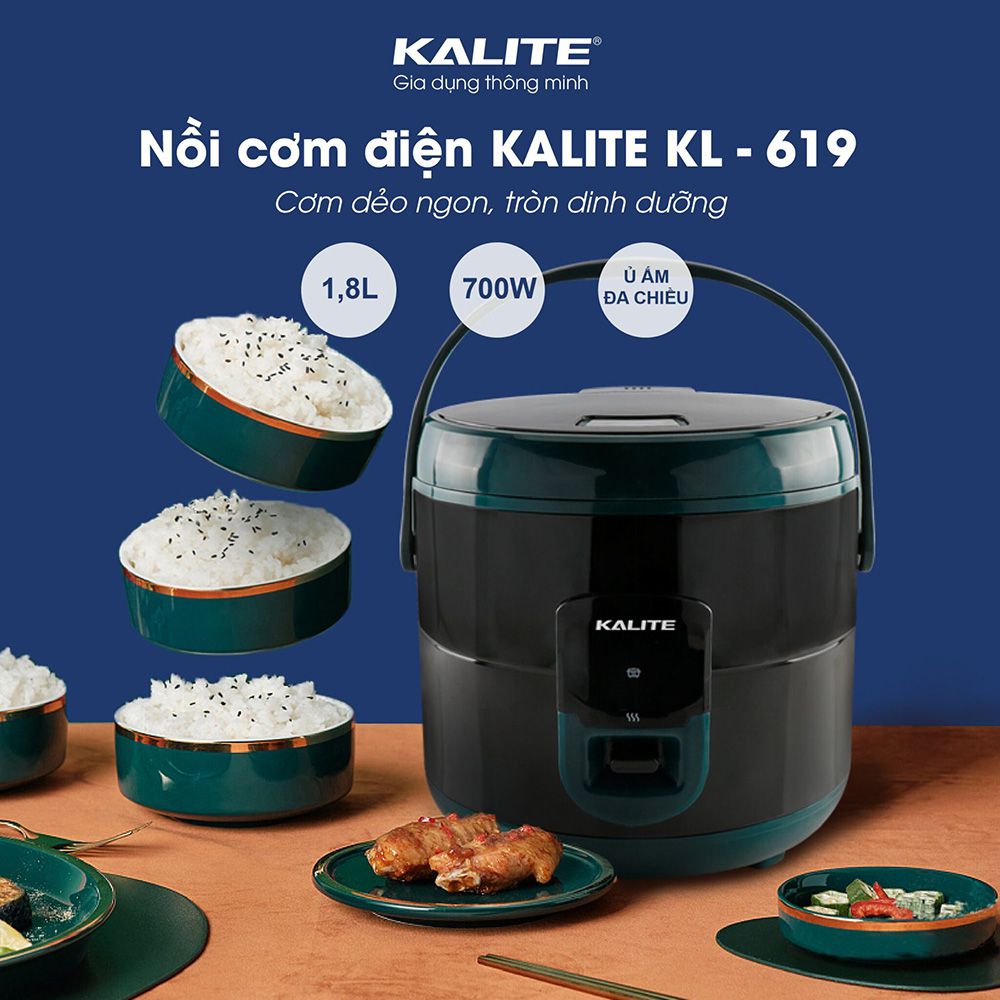 Nồi cơm điện 1.8 lít Kalite KL-619 - Hàng chính hãng