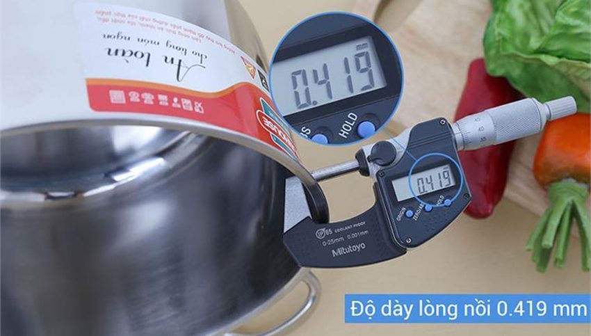 Độ dày của nồi inox Sunhouse SHG24116