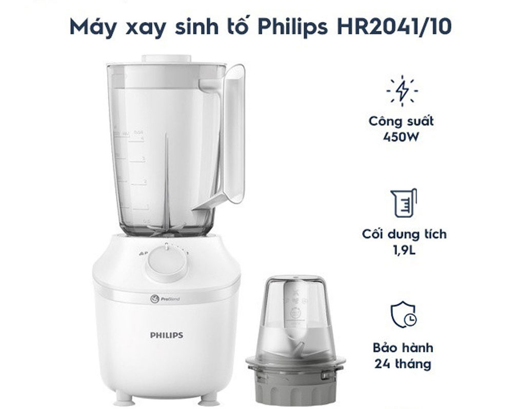 Máy xay sinh tố Philips HR2041/10 - Hàng chính hãng