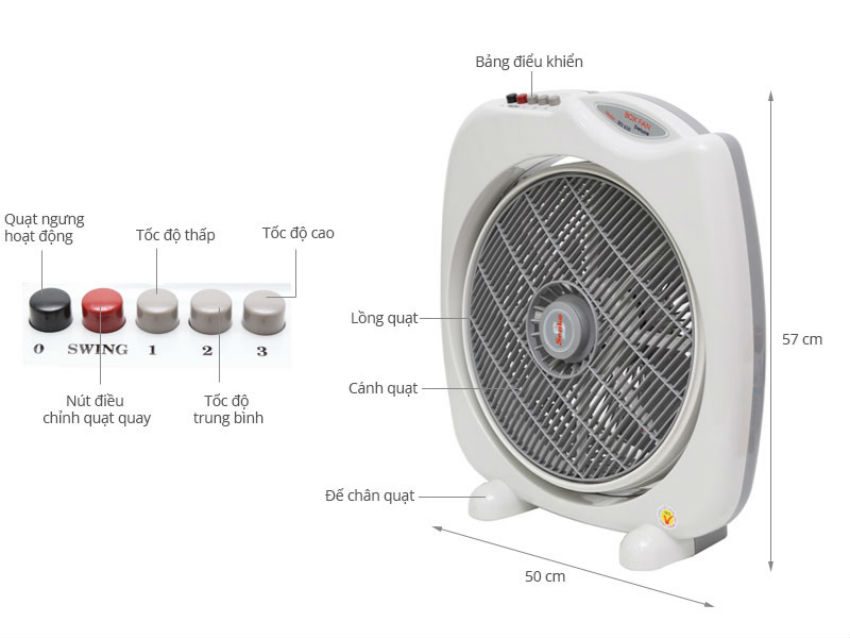 Quạt bàn Senko BD850 có thiết kế nhỏ gọn