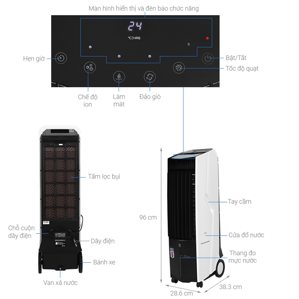 Quạt làm mát không khí Boss FEAB-110 - Hàng chính hãng