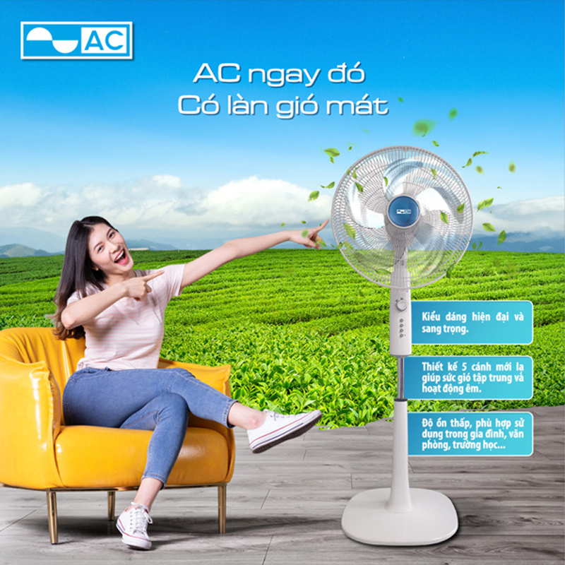  Quạt có 3 chế độ gió: gió thường, gió ngủ, gió tự nhiên