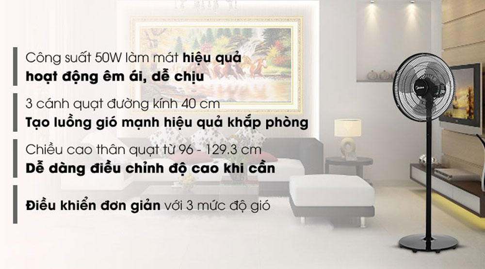 Quạt đứng Midea FS40-18CB - Hàng chính hãng