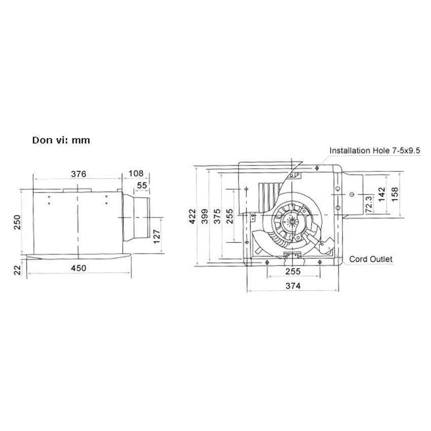 Quạt hút KDK 38CDG - Hàng chính hãng