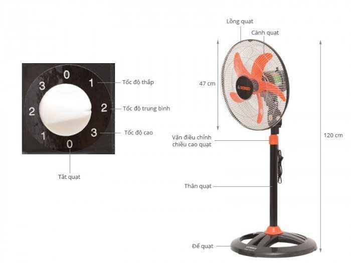 Quạt đứng Senko DTS107 - Hàng chính hãng
