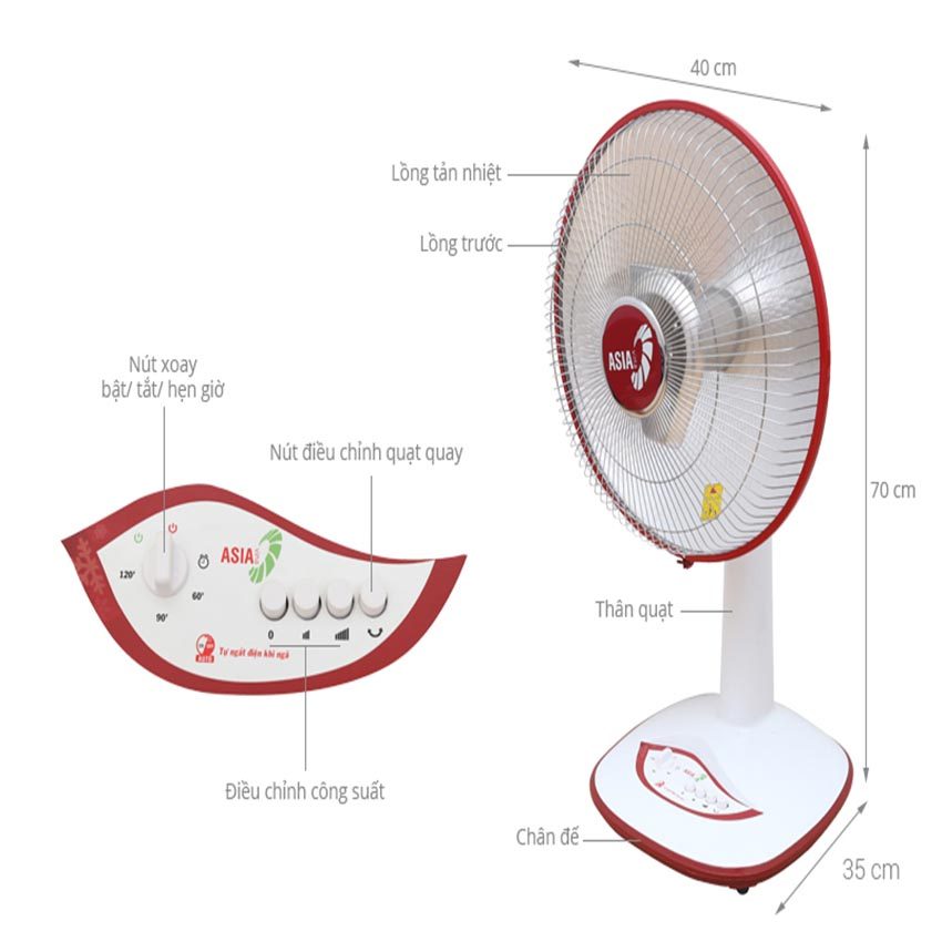 Quạt sưởi Asia HF1401 - Hàng chính hãng
