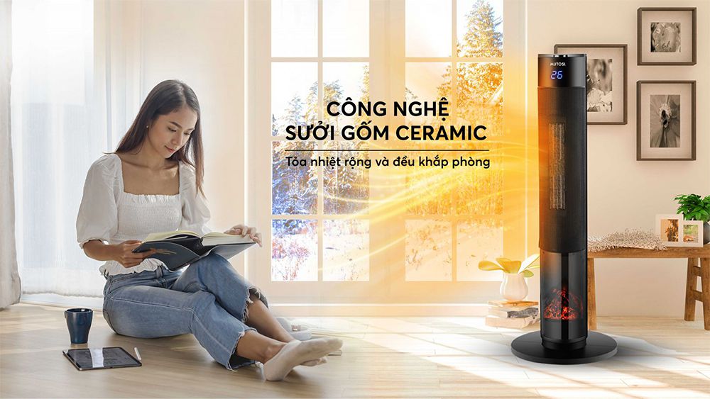 Quạt sưởi gốm Ceramic Mutosi MCH-2000L - Hàng chính hãng
