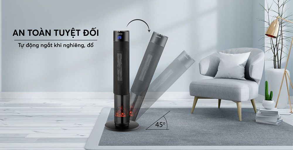 Quạt sưởi gốm Ceramic Mutosi MCH-2000L - Hàng chính hãng