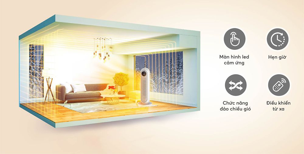 Quạt sưởi gốm Ceramic Mutosi MCH-2200 - Hàng chính hãng