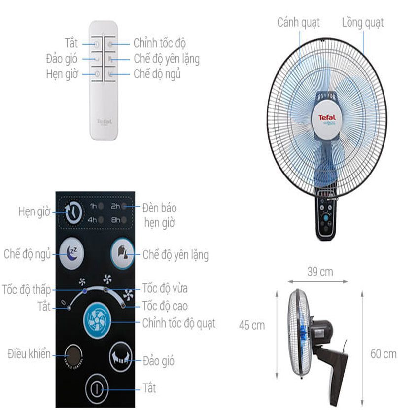 Quạt treo Tefal VF363971 - Hàng chính hãng