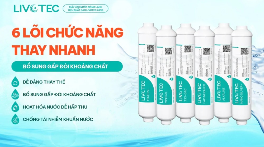 Máy lọc nước nóng lạnh Korihome Livotec 629S - Hàng chính hãng