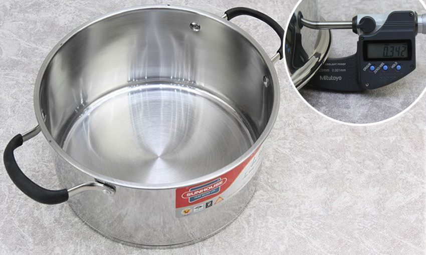 Lòng dày của nồi Inox 3 đáy Sunhouse SHG24324