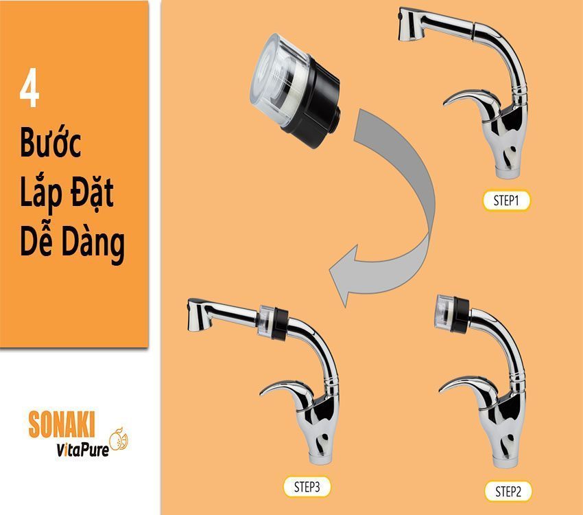 Thiết bị lọc nước uống trực tiếp tại vòi Sonaki WP 80A - Hàng chính hãng