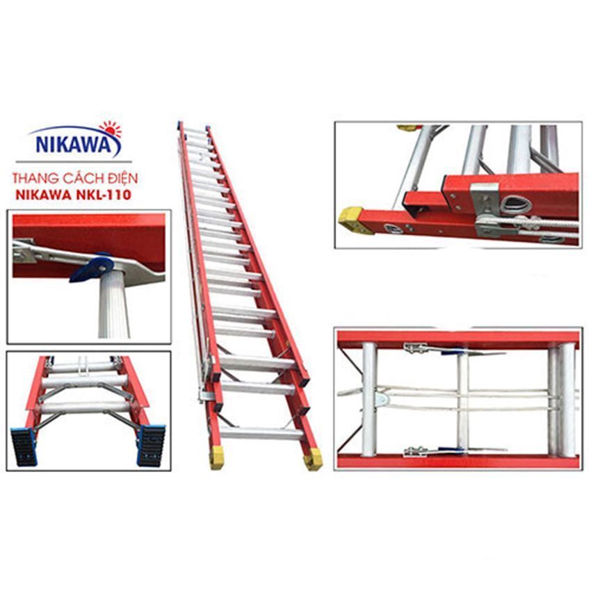 Thang cách điện ba đoạn Nikawa NKL-110 - Hàng chính hãng