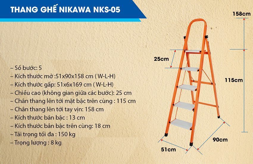 Thang ghế Nikawa NKS-05 - Hàng chính hãng