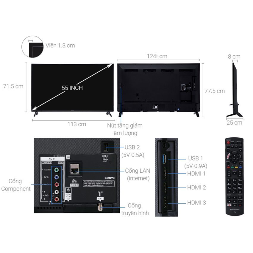 Thiết bị của  Smart Tivi Panasonic TH-55FX600V