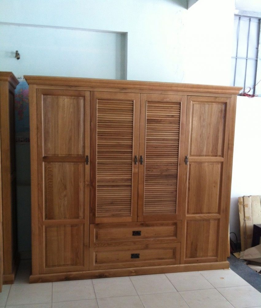 Tủ áo gỗ sồi mỹ nhập khẩu 2m x 2m x 65 - Hàng chính hãng