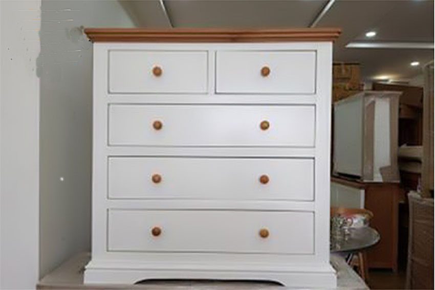 Tủ 5 hộc trắng nóc sồi Mỹ 1m - Hàng chính hãng