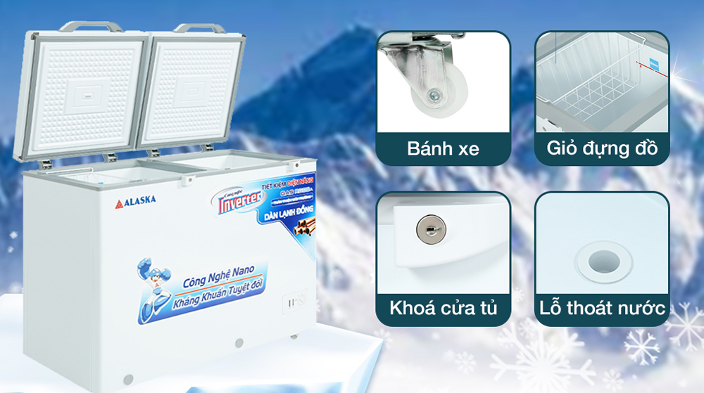 Tủ đông mát Alaska BCD-3568CI (221L) - Hàng chính hãng