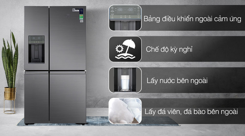 Tủ Lạnh Electrolux Inverter 609 Lít EQE6879A-B - Hàng chính hãng