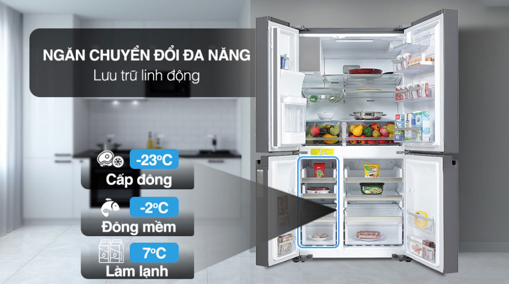 Tủ Lạnh Electrolux Inverter 609 Lít EQE6879A-B - Hàng chính hãng