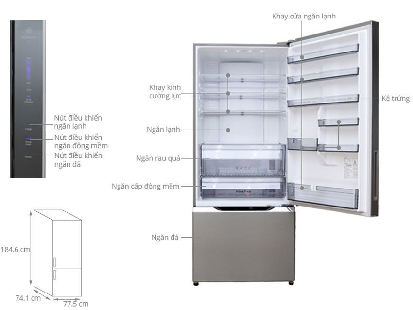 Tủ lạnh Panasonic NR-BY608XSVN - Hàng chính hãng
