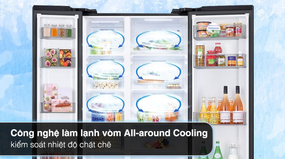 Tủ lạnh Samsung Inverter 583 lít Side By Side RS57DG400EM9SV - Hàng chính hãng