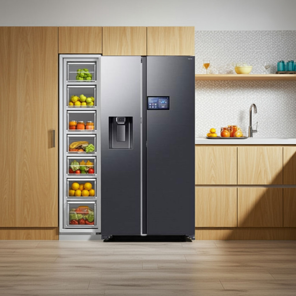 Tủ lạnh Samsung Inverter 615 lít Side By Side AI Home RS90F65D2FSV - Hàng chính hãng