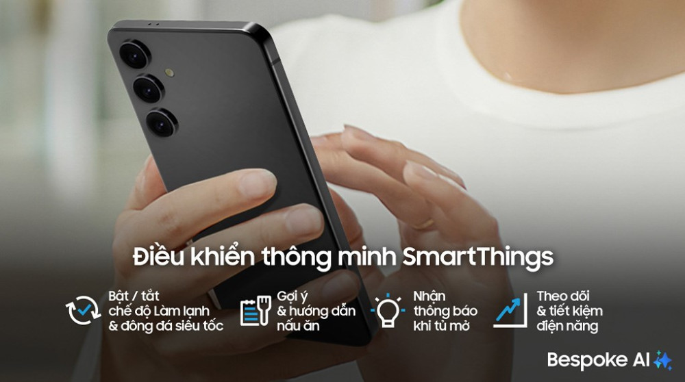 Tủ lạnh Samsung Inverter 615 lít Side By Side AI Home RS90F65D2FSV - Hàng chính hãng