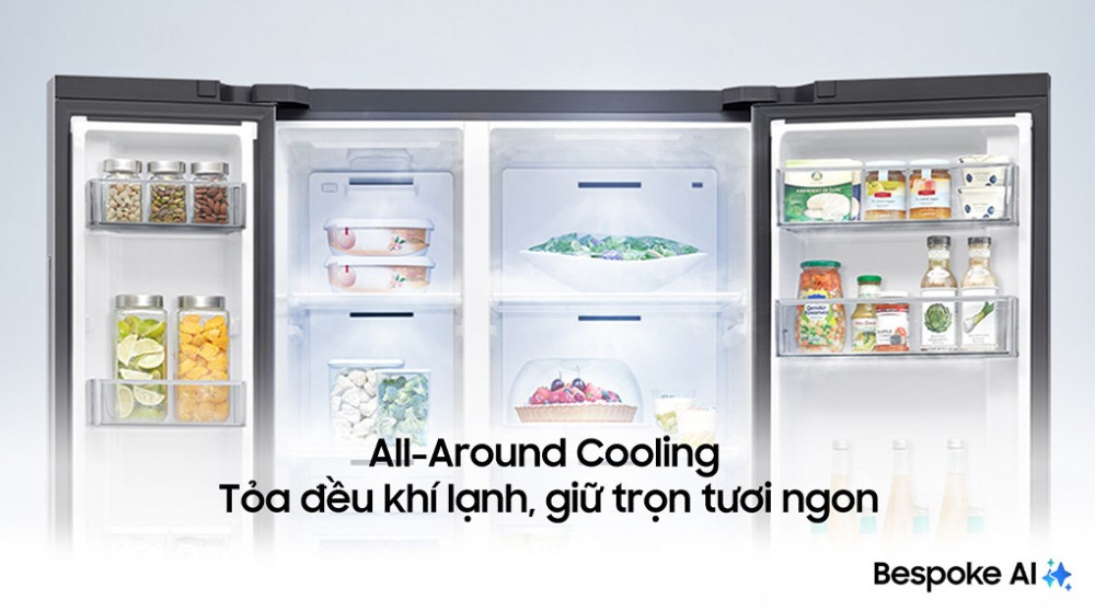 Tủ lạnh Samsung Inverter 634 lít Side By Side RS80F65J2BSV - Hàng chính hãng