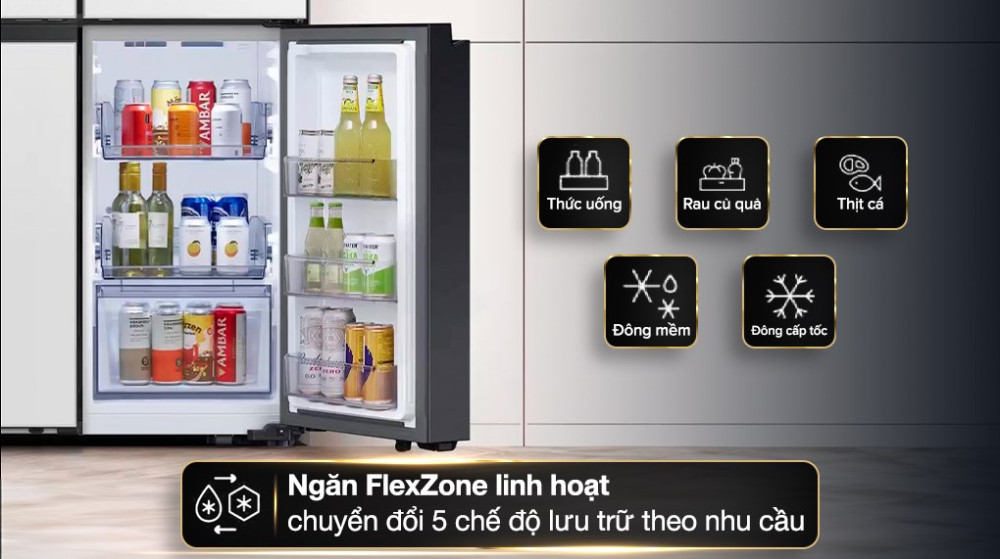 Tủ lạnh Samsung Inverter 636 lít Multi Door Bespoke RF65DB990012SV - Hàng chính hãng