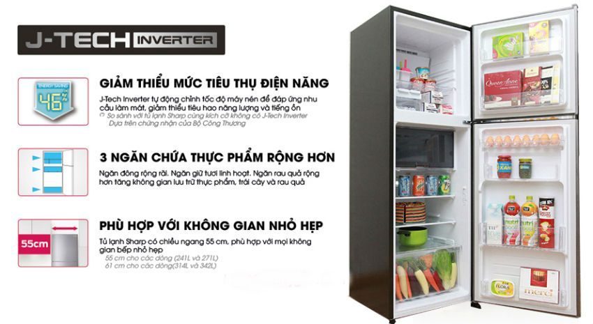 Tủ lạnh Sharp SJ-X281E-DS - Hàng chính hãng